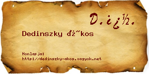 Dedinszky Ákos névjegykártya