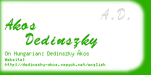 akos dedinszky business card